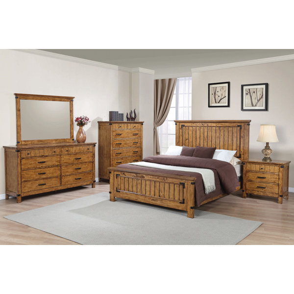 Millwood Pines Bomia 5 Piece Bedroom Set in Rustic Honey Wayfair